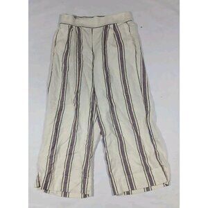Ann Taylor Loft Beach 100% Linen Pull On Wide Leg Pants